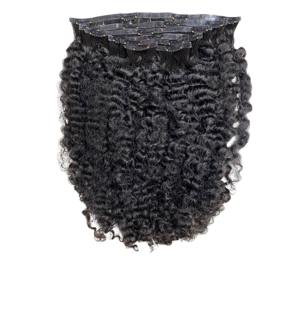 BURMESE CURLY HUMAN HAIR CLIP-INS