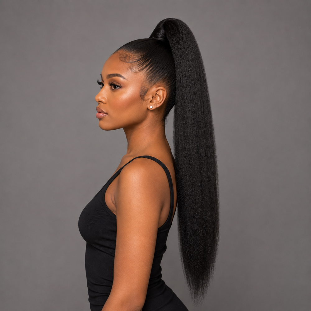 DEBORAH- YAKI STRAIGHT HUMAN HAIR DRAWSTRING PONYTAIL