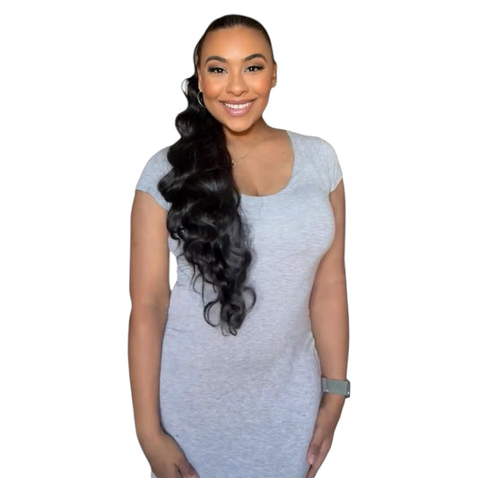 LEILANI 28" KANEKALON BODY WAVE DRAWSTRING PONYTAIL