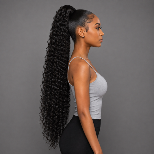 GRACE- CURLY PREMIUM HUMAN HAIR DRAWSTRING PONYTAIL