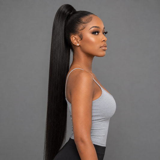 HOPE- STRAIGHT HUMAN HAIR DRAWSTRING PONYTAIL